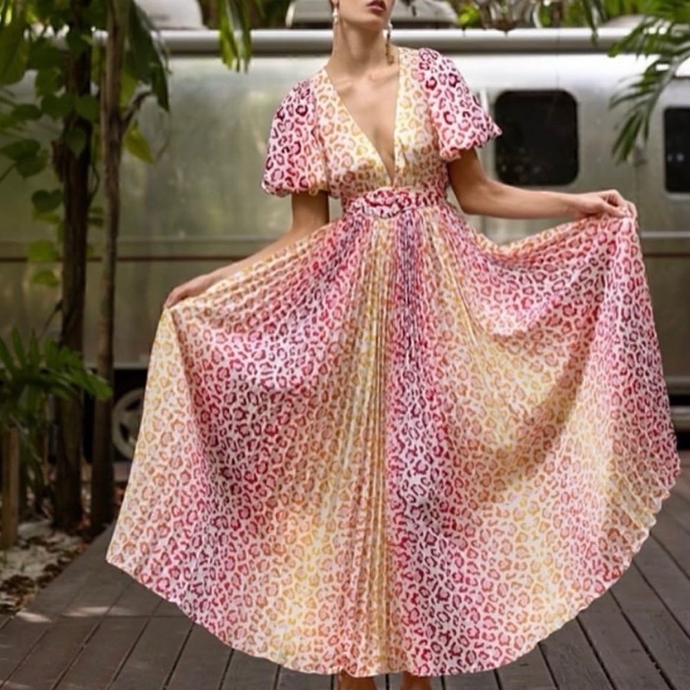 Rococo Sand Maxi Dress Avana Leopard